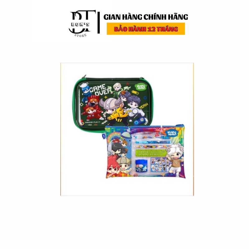 Combo Hộp bút Eva và Bộ đồ dùng học tập Lớp Học Mật Ngữ HooHooHaha