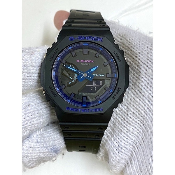 Đồng Hồ Nam Dây Nhựa Casio G-Shock GA-2100VB-1ADR Chính Hãng Lõi Carbon GA-2100VB-1A