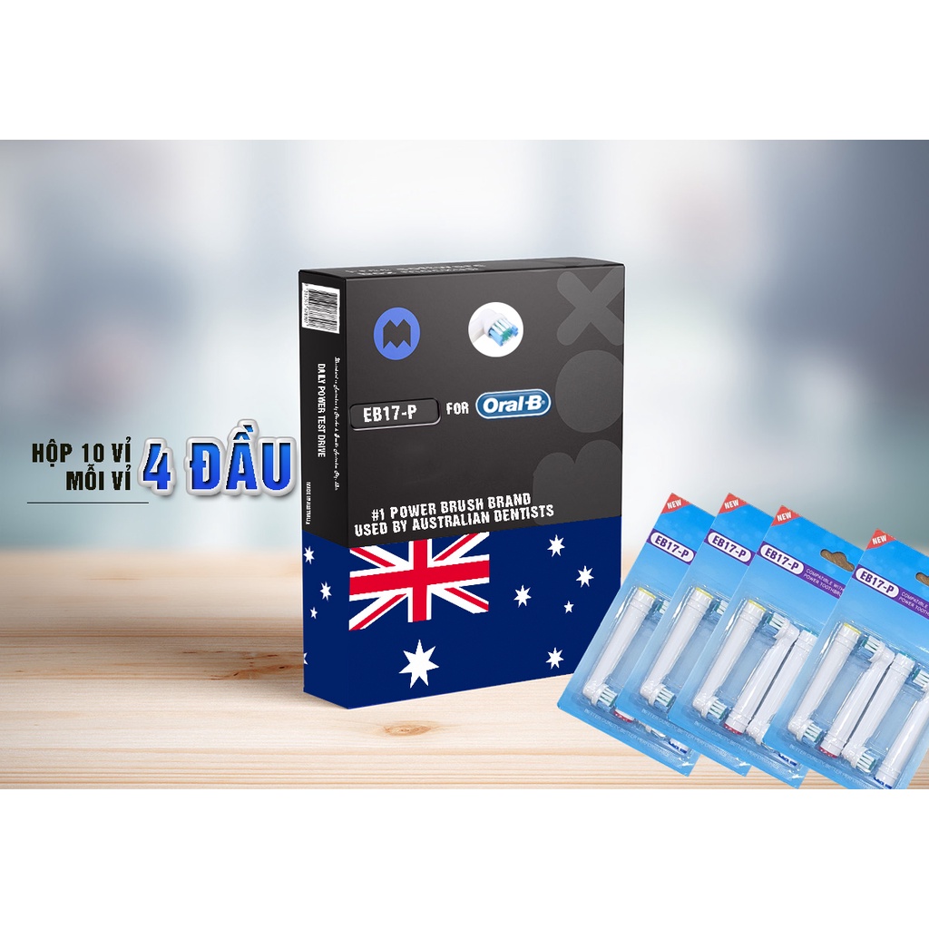 Oral-B Braun EB17-P, New Daily set (4 chiếc/vỉ) bộ 4 Đầu Bàn Chải đánh răng điện thay thế Minh House