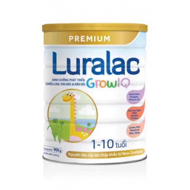 [Mã 267FMCGSALE giảm 8% đơn 500K] Sữa Luralac Grow IQ 900gr