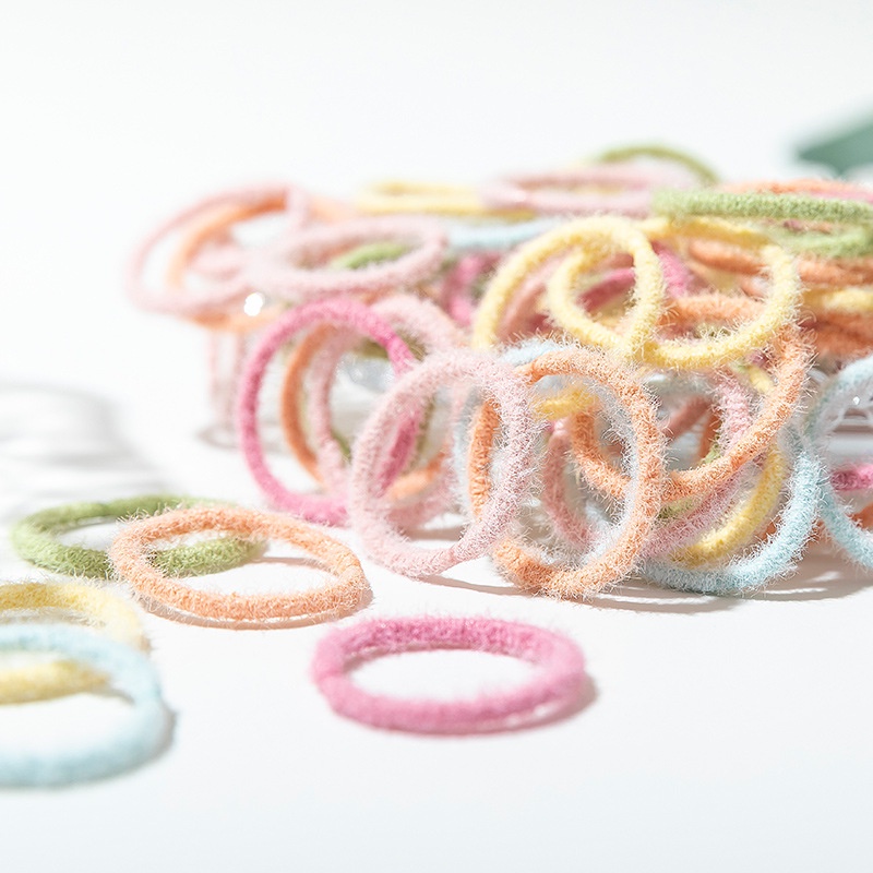 Set 100 dây buộc tóc nhiều màu sắc dễ thương cho bé gái