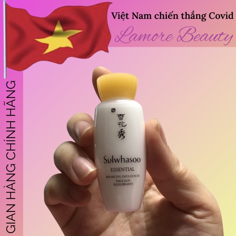 2 chai sữa dưỡng ẩm ngăn lão hoá Sulwhasoo Esential 15ml Date 2023