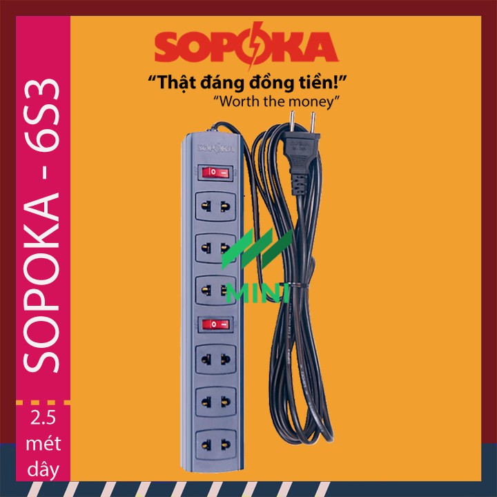 Ổ cắm SOPOKA-6S chống cháy chịu tải đến 1200W