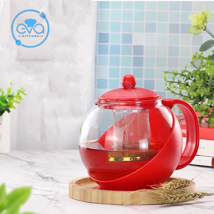 Bình Trà Thủy Tinh Ấm Trà Thủy Tinh Có Lõi Lọc 1250ml