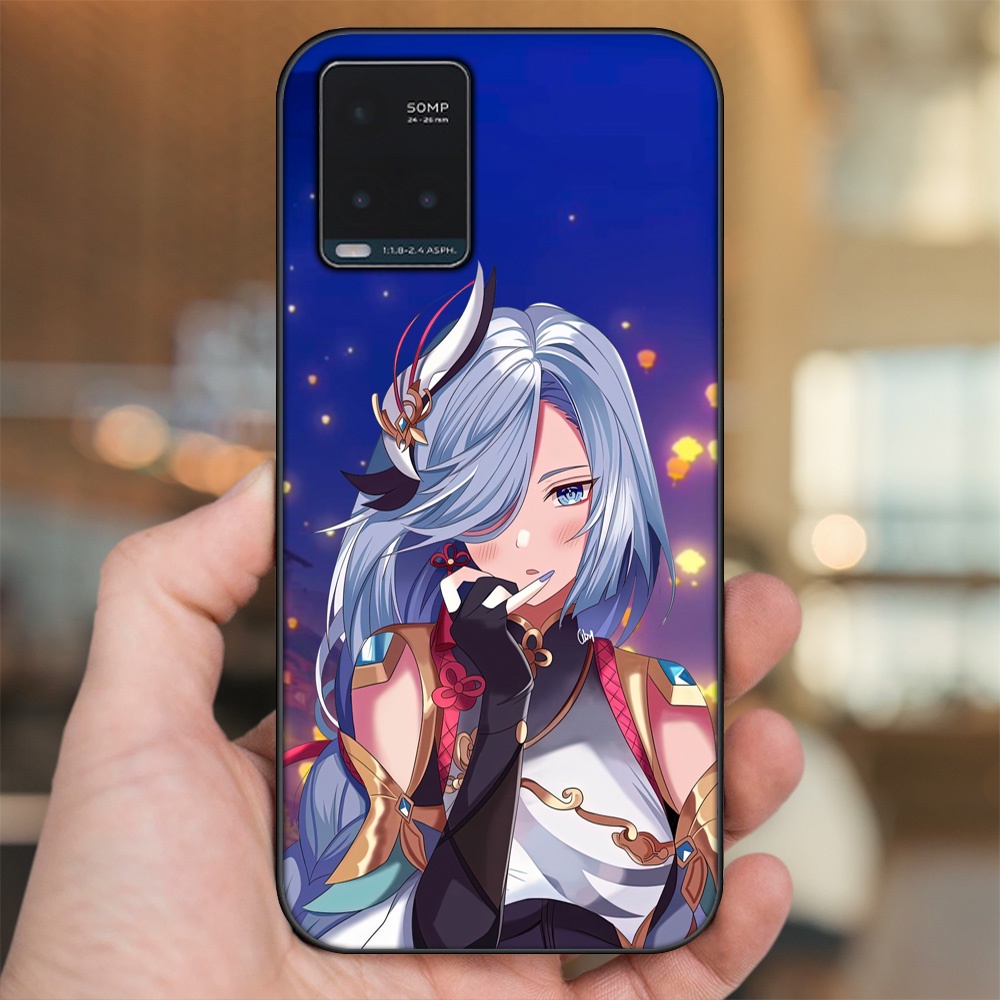 Ốp lưng Vivo Y21s, Y33s viền đen in hình Shenhe Genshin Impact
