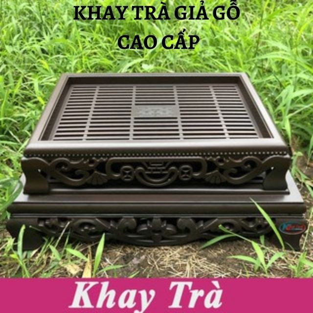 [XẢ CUỐI NĂM] Khay Trà Nhựa Giả Gỗ Cao Cấp Song Long