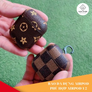Bao da cho tai nghe Airpod họa tiết LV, GC, CHA.NEL.., Kẻ sọc cao cấp (Random hình)