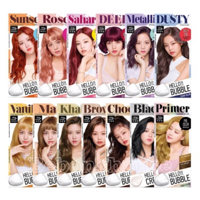 (Blackpink) ĐỦ MÀU Bọt nhuộm tóc Mise en Scene Hello Bubble Color Hàn Quốc