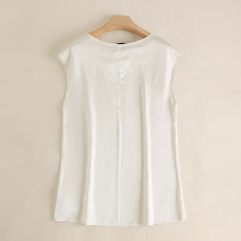 Zanzea Áo Kiểu Vải Satin Không Tay Dáng Rộng Thời Trang Công Sở Cho Bạn Gái