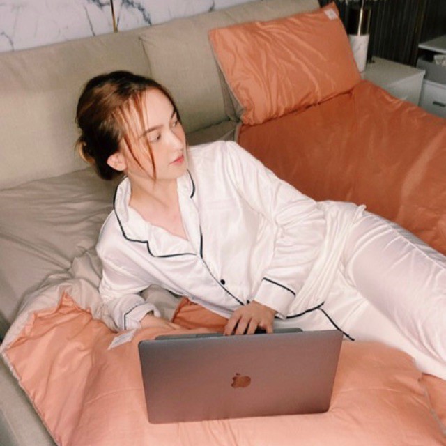 [FREESHIP] Bộ chăn ga gối Cotton đũi: màu cam phối beige | BigBuy360 - bigbuy360.vn