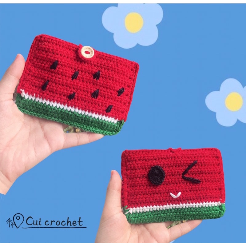 Ví len dưa hấu móc thủ công 🍉 Ảnh thật