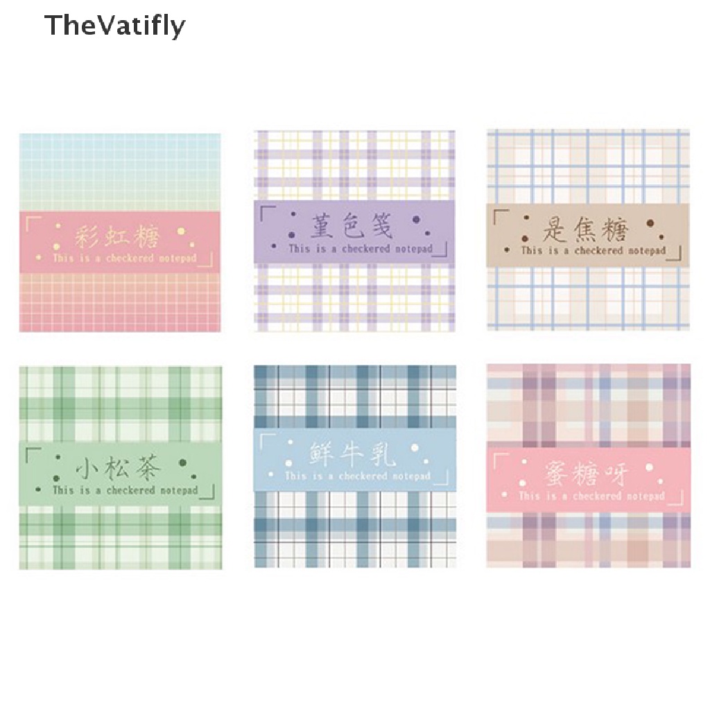 Bộ 200 Giấy Ghi Chú Họa Tiết Kẻ Ô Nhiều Màu Sắc Dễ Thương