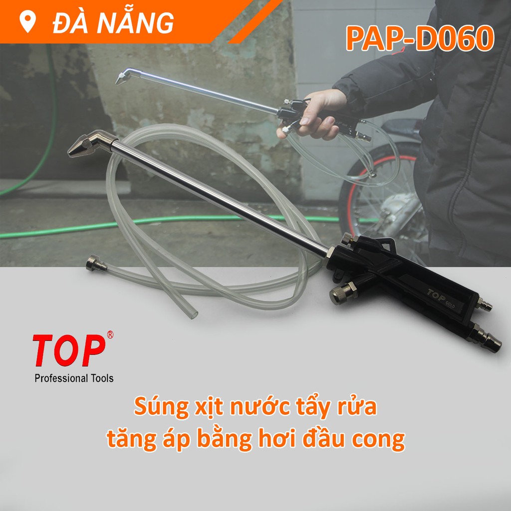 Súng xịt nước tẩy rửa tăng áp bằng hơi đầu cong hiệu TOP