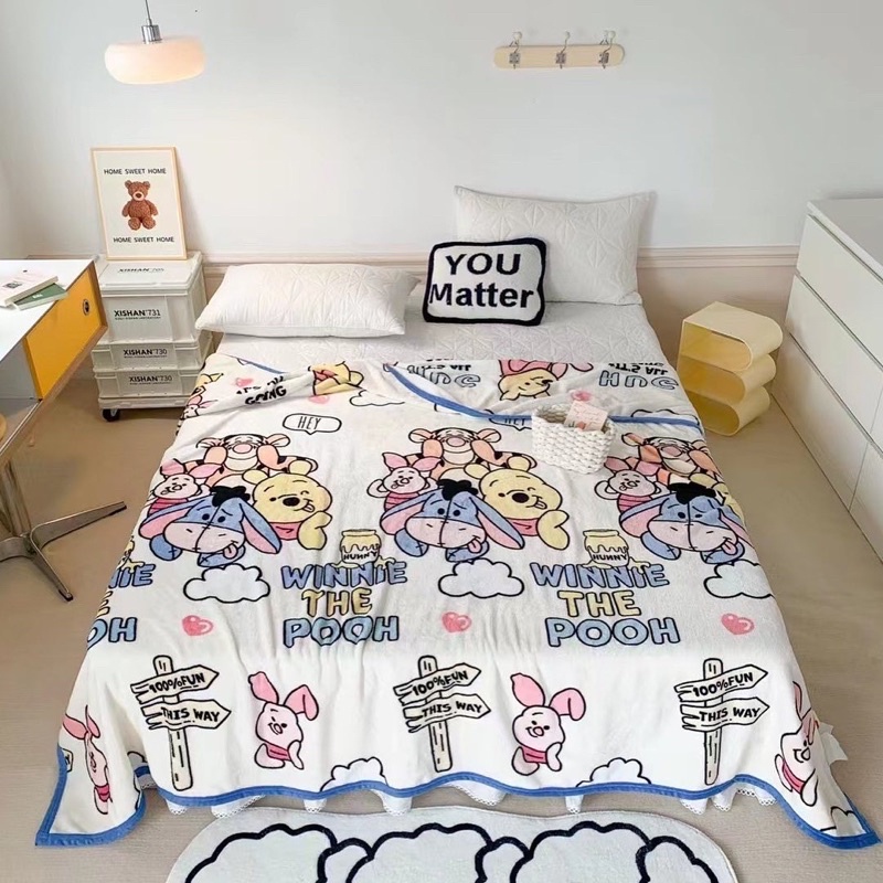 Chăn Tuyết Thu Đông Tiện Lợi, Hoạ Tiết DS Dễ Thương (shinbedding)