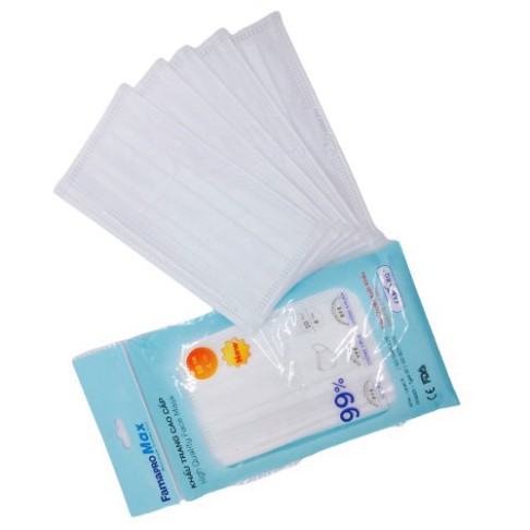 Khẩu trang y tế cao cấp 4 lớp kháng khuẩn Famapro max màu trắng (10 cái /túi )
