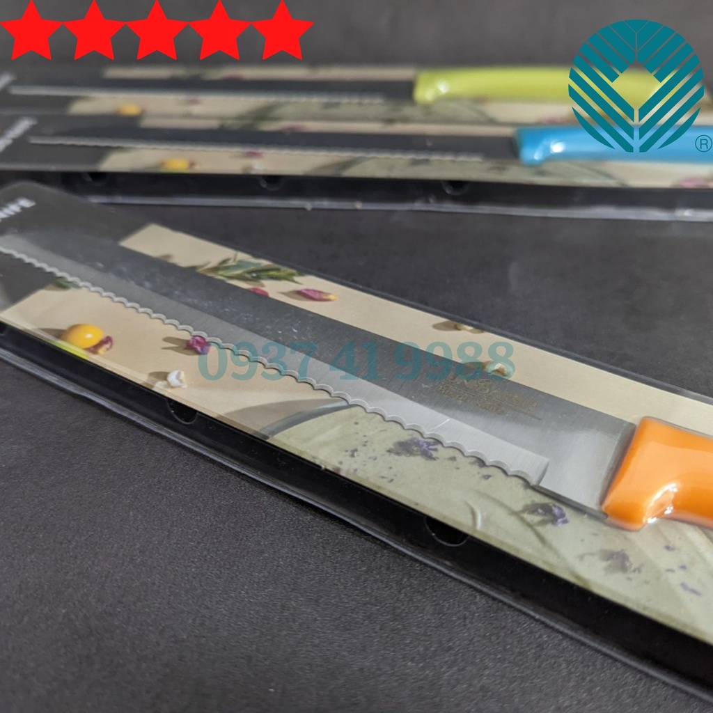 Dao cắt bánh mì lưỡi răng cưa cán nhựa nhiều màu sắc MB828 - Đại Vạn Phát