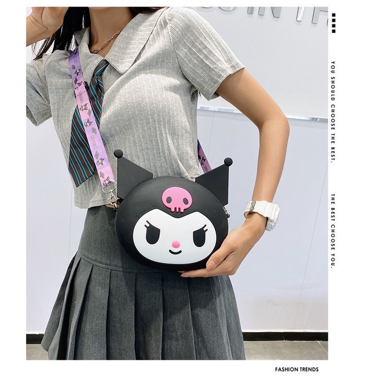 Túi Đựng Điện Thoại Di Động Tai Nghe Đa Năng Kawaii Sanrios Kuromi Bằng Silicon