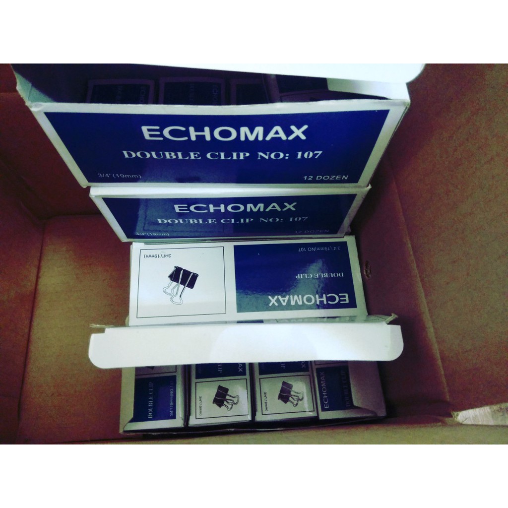 12 hộp Echomax Double Clip 19mm (12 cái/hộp)