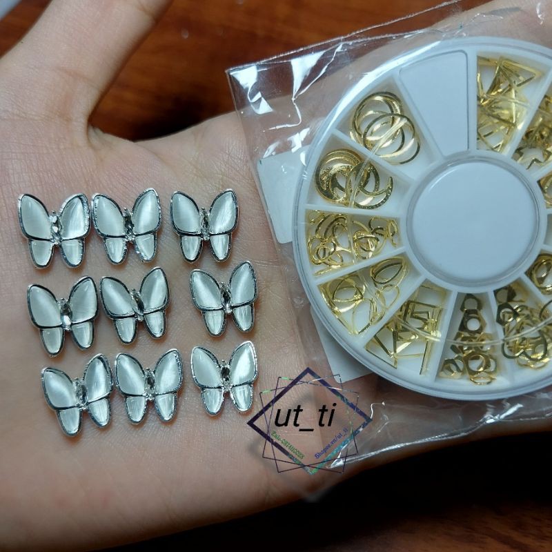 Charm bướm đá nail- bướm đá mắt mèo lớn mã 33