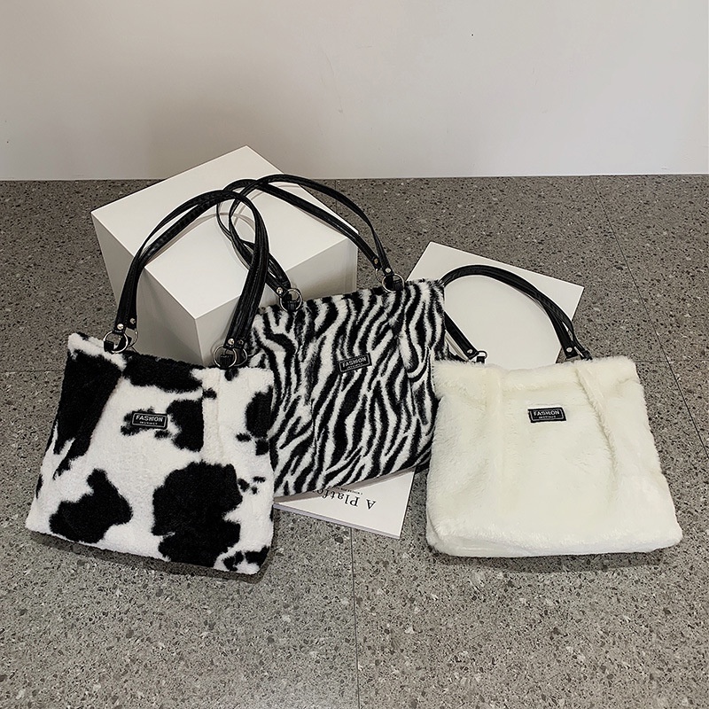 Balo đeo vai IELGY màu trơn/ họa tiết cỡ lớn phong cách Hàn Quốc cổ điển thời trang cho nữ