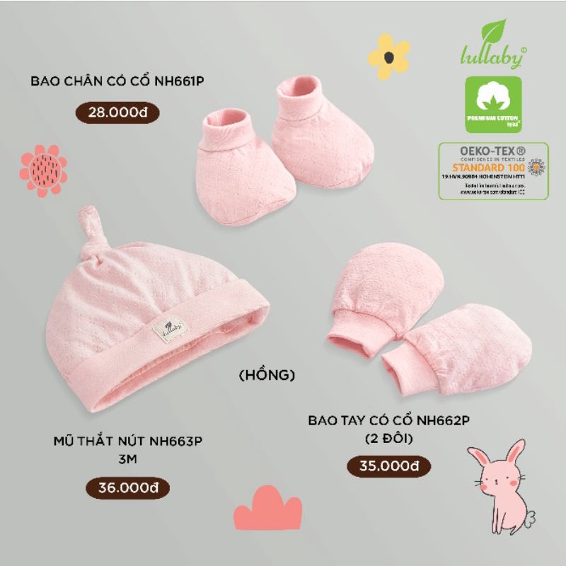 [Lullaby] Set quần áo mũ bao tay bao chân Lullaby