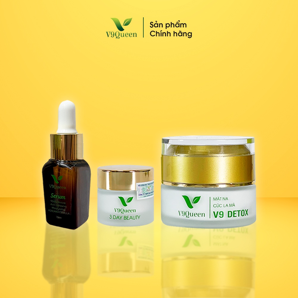 KEM NÁM TÀN NHANG V9QUEEN, BỘ DƯỠNG TRẮNG DA MỜ THÂM NÁM TÀN NHANG