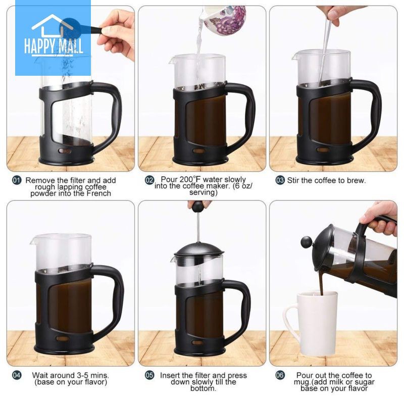 Bình pha cà phê Pháp Lock&Lock French Press bình pha trà dung tích 800ml LLG018 LLG019