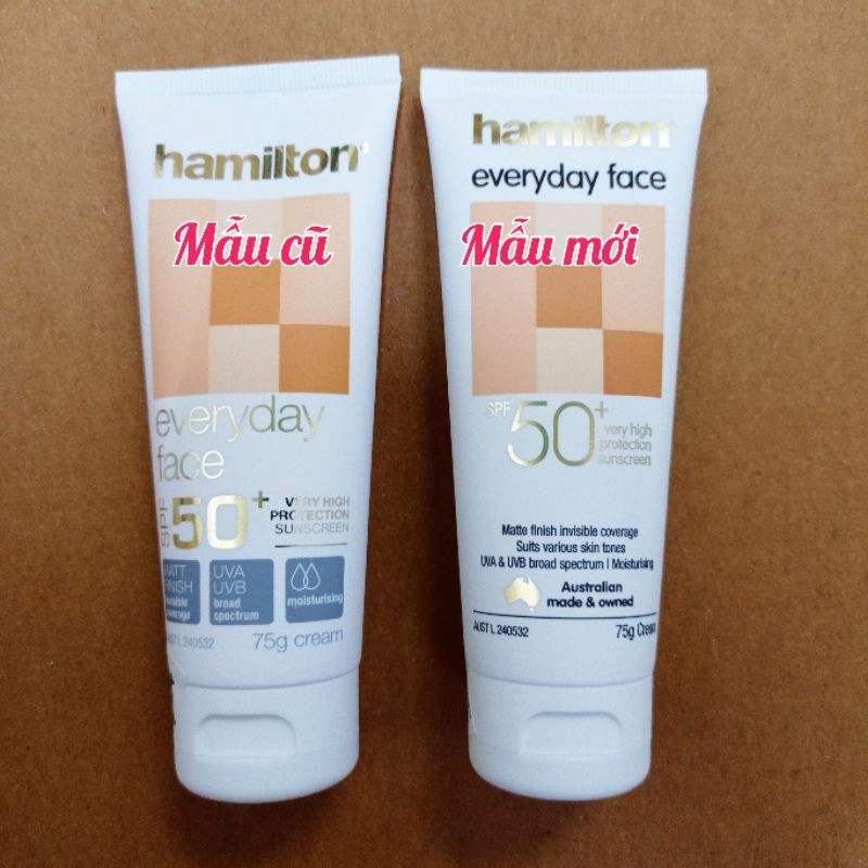 (HÓT) KEM CHỐNG NẮNG HAMILTON EVERYDAY FACE CREAM SPF 50+ (CÓ MẪU MỚI)