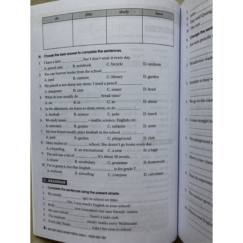 Sách - Bài tập thực hành Tiếng Anh 6 không đáp án - dùng kèm SGK Tiếng Anh 6 Global Success