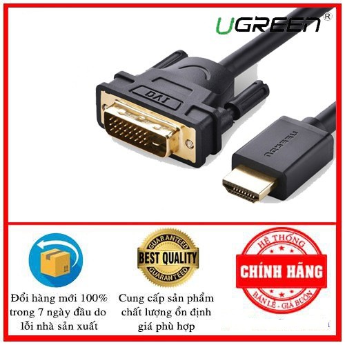 Cáp HDMI to DVI (24+1) dài 2m Ugreen UG-10135 chính hãng