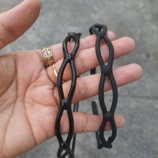 Bờm cài tóc giọt rỗng đen bóng/đen nhám (bản 1cm)