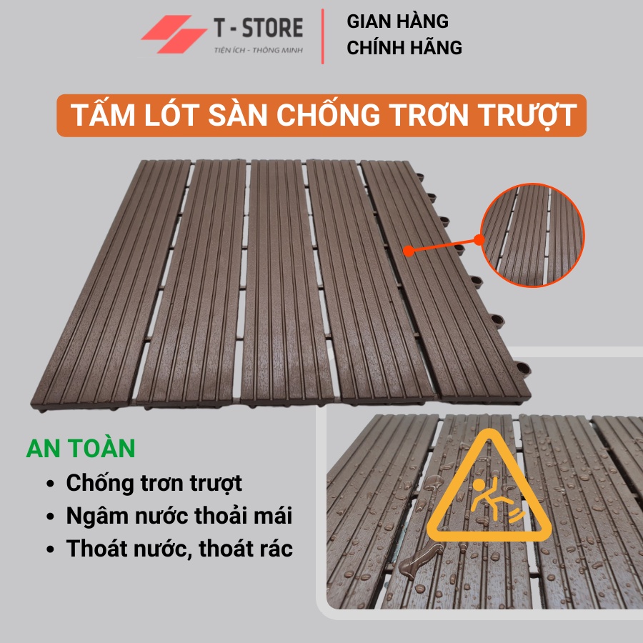 Tấm Vỉ lót sàn  nhựa cao cấp SIENNA-Basic Chống Trơn Trượt. Vỉ Lót Sàn Ban Công, Bể Bơi, Sân Thượng, Bể cá koi, Nhà Tắm