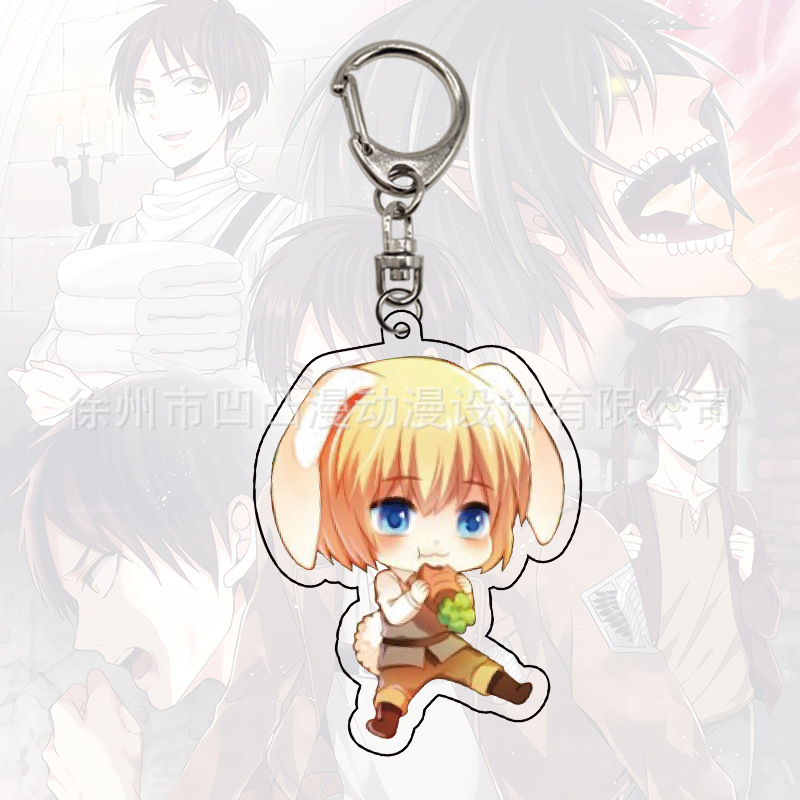 Móc khóa acrylic hai mặt phong cách anime Attack On Titan