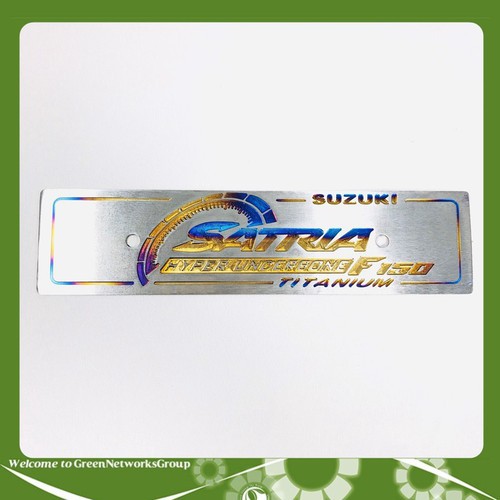 Bảng tên titanium trang trí xe Satria Greennetworks