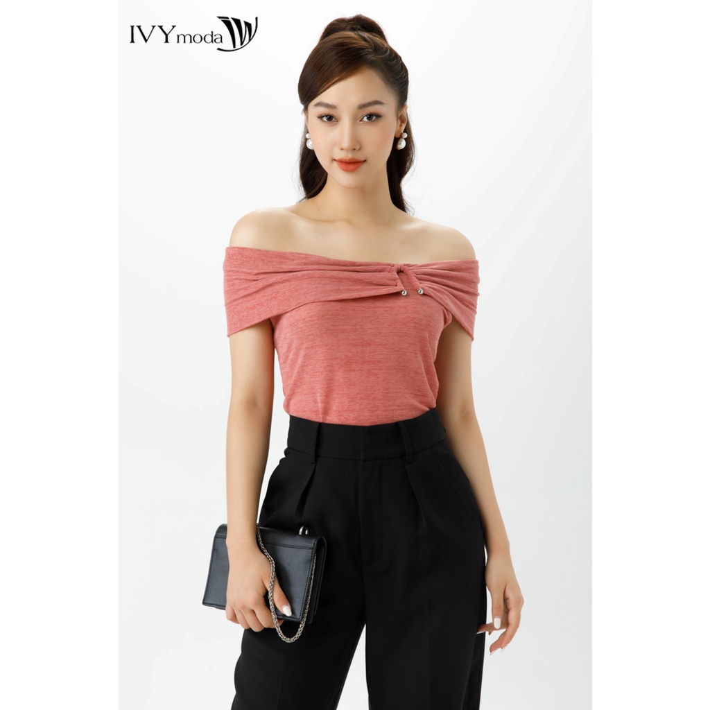 Áo thun nữ trễ vai dáng ôm IVY moda MS 57B9277