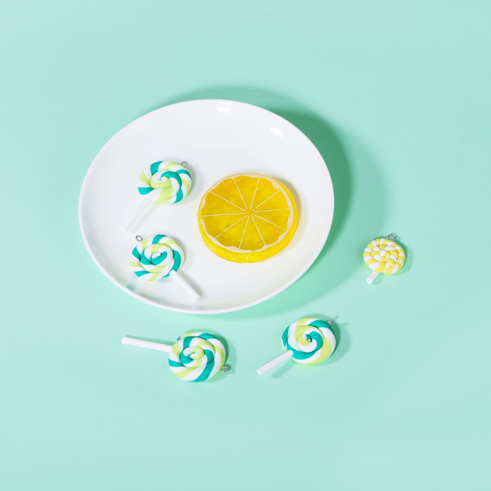 10 đồ trang trí ST.KUNKKA hình kẹo mút làm mặt dây chuyền/móc khóa/bông tai DIY thời trang