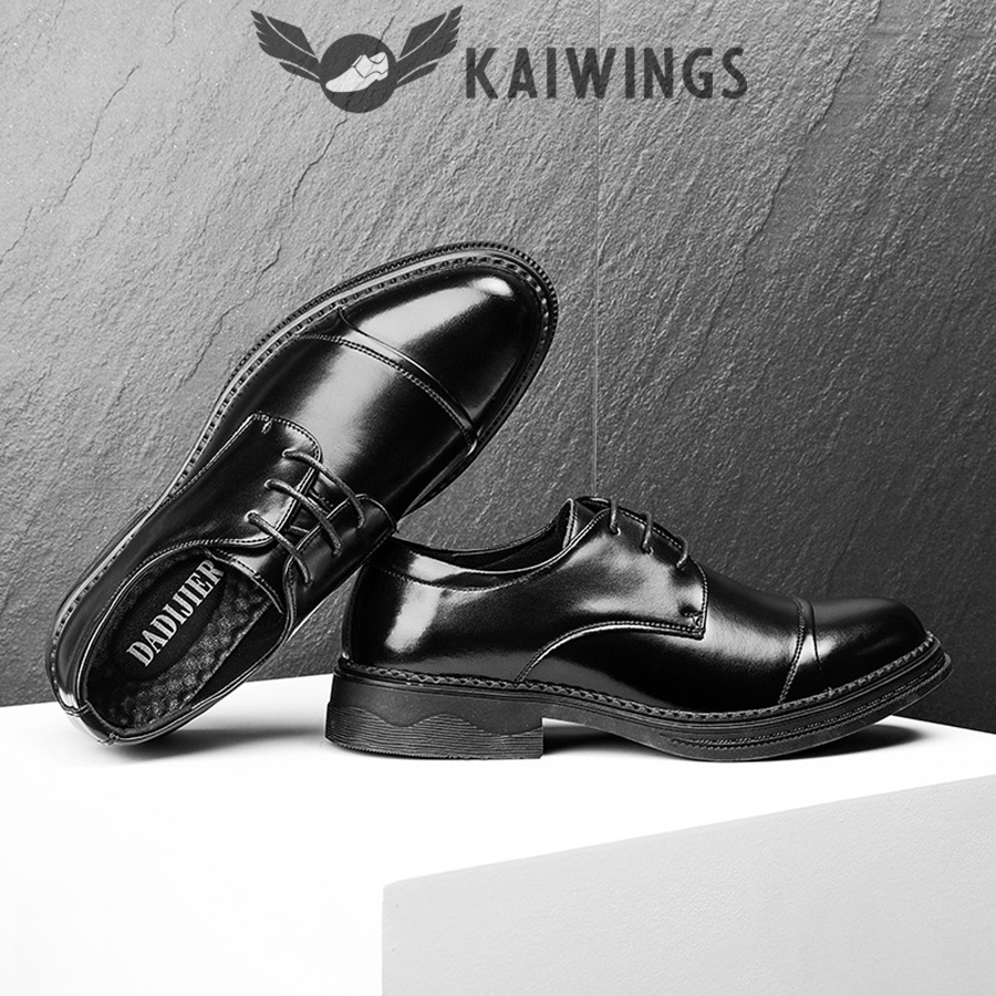 Giày Đốc Nam Cao Cấp Da Bò Buộc Dây Cổ Thấp KAIWINGS Giày Thời Trang Nam Hàn Quốc Trẻ Trung GD20
