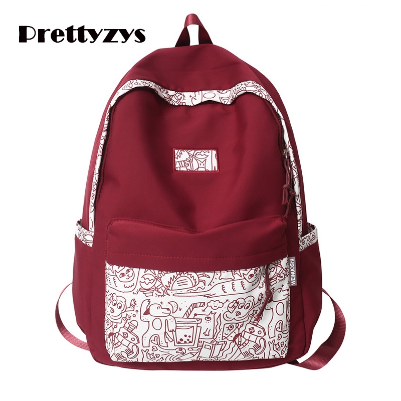 Balo học sinh PRETTYZYS cỡ lớn 14 inch phong cách thời trang Hàn Quốc 2022