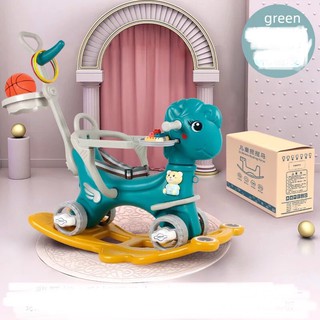 Ngựa bập bênh bẻ lái  đa năng 4in1 chòi chân, xe đẩy tặng kèm đồ chơi