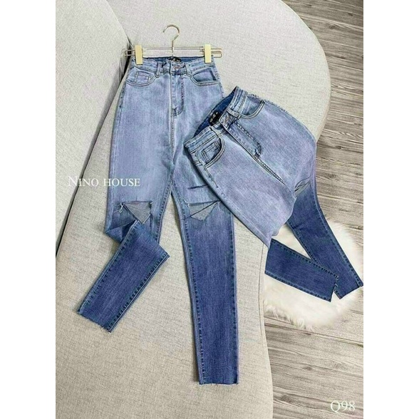 Quần Jeans Loang Màu Rách Gối ⚡️ Ôm Đùi Chất Co Giãn Tôn Dáng Siêu Đẹp