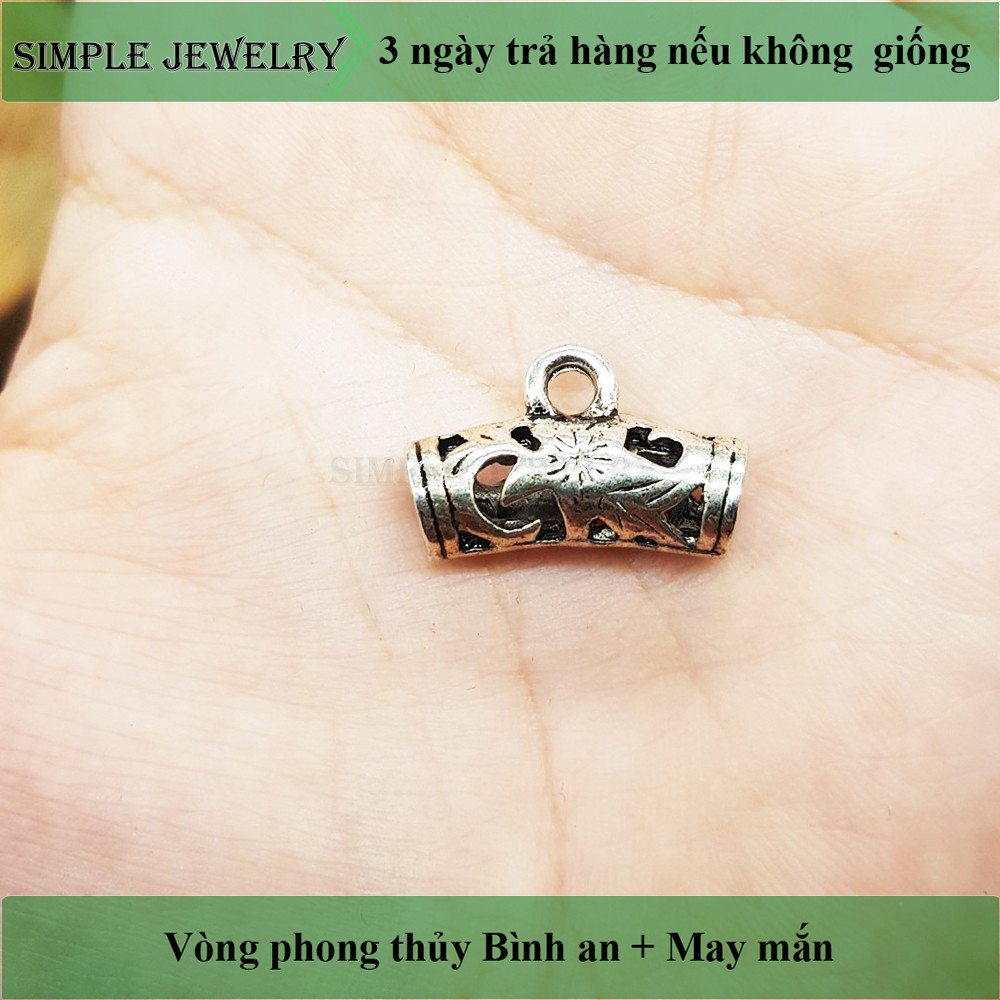 Charm bạc ống treo dùng để mix vòng đá phong thủy