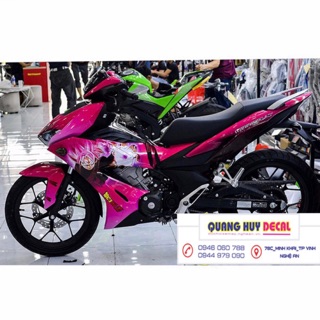 Tem trùm xe Winner X hồng Dragonball, , độ team dán phủ decal xe máy giá rẻ đẹp