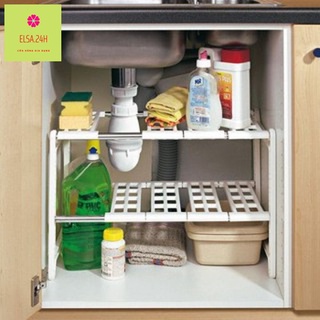 Kệ để đồ gầm bếp 2 tầng, kệ đựng xoong nồi