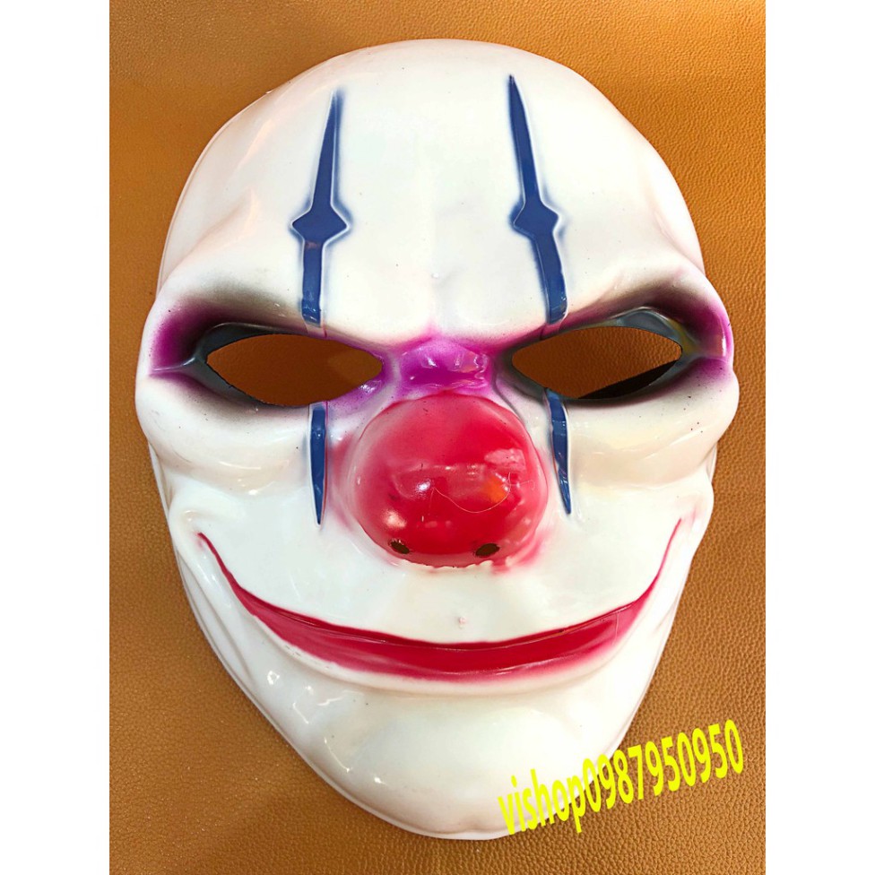 Mặt nạ chú hề Mũi đỏ PAYDAY hóa trang halloween trung thu barbershop