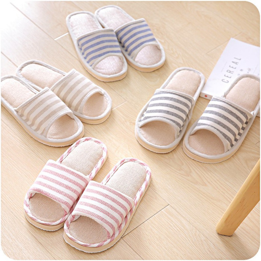 Dép vải đi trong nhà Kẻ sọc 1809 shop88