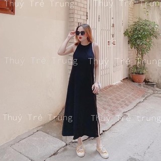 Váy sát nách xẻ tà gấu nữ rẻ đẹp