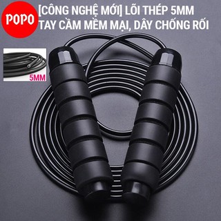 Dây nhảy dây giảm cân TS35 lõi dây thép 5mm, tay nắm thoáng khí dây nhảy thể lực, thể dục, tập Gym, boxing