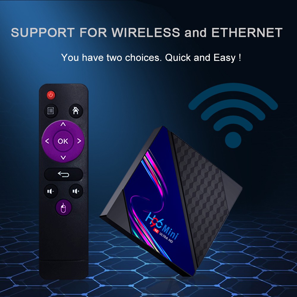 H96 mini V8 smart tv box RAM 2G ROM 16G xem 3D 4K video  Android 10.0 HDplay store Không cần đăng nhập tải ứng dụng