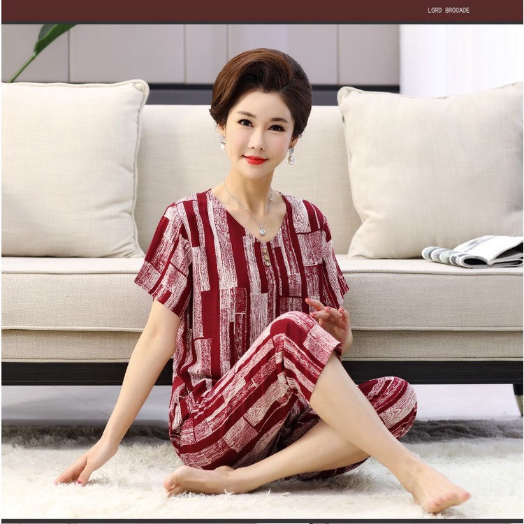 Bộ đồ mặc nhà trung niên, lanh 5 màu