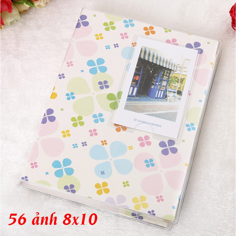 Album hình - bìa giấy bọc nhựa kiếng 56 ảnh 8x10cm